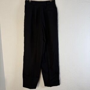 Giorgio Sant'Angelo Women's 12 Black 100% Merino Wool Wide Leg Trousers Pants